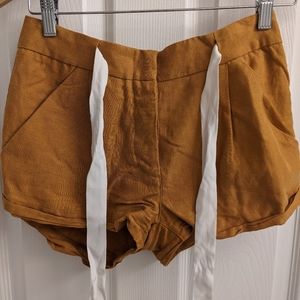 Aritzia Wilfred Burnt Orange Linen Blend Shorts